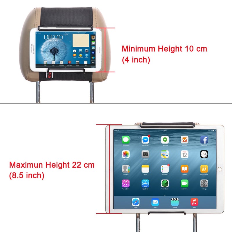 TFY Universal Car Headrest Mount Holder with Angle- Adjustable Holding Clamp for 6-12.9 Inch Tablets - Image 5